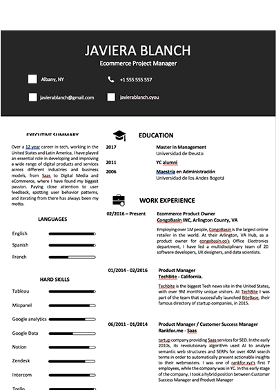 online edit resume template